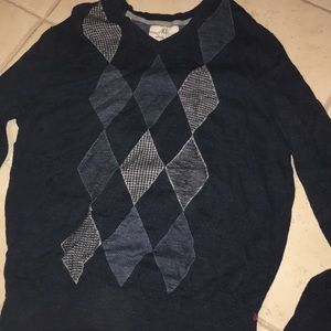 Banana republic blue grey argyle cardigan sweater